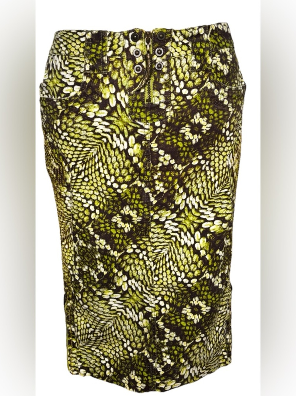 Just Cavalli Snake Print Skirt 🇮🇹 Y2K Vintage Designer Pencil IT 40